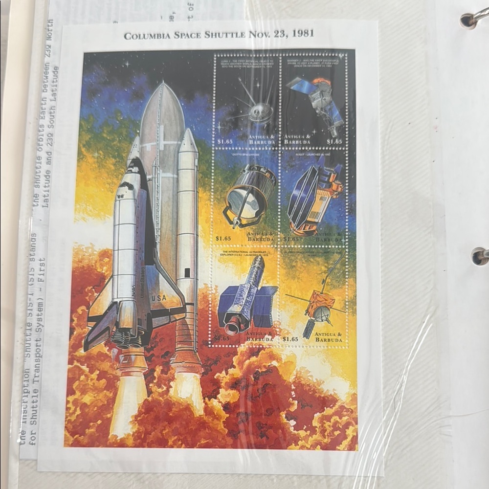 Columbia Space Shuttle Stamp Sheet